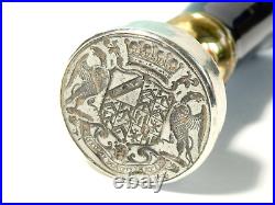 18thC EARL CHILD Family 2 Eagles & Snakes Coat of Arms Desk Intaglio SEAL