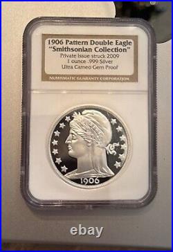 1906 Pattern Double Eagle PRIVATE ISSUE Smithsonian Collection 1oz Silver NGC
