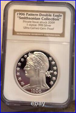 1906 Pattern Double Eagle PRIVATE ISSUE Smithsonian Collection 1oz Silver NGC