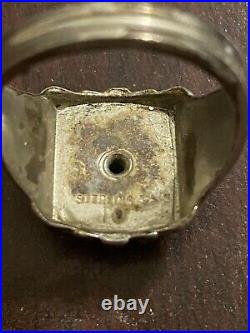 1930s Boy Eagle Scouts of America Sterling Silver & Enamel Ring Size 10