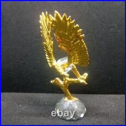 1980's Vintage Austria Star Collection Swarovski Crystal gold plated eagle