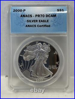 2000-P ANACS PR70 DCAM $1 American Silver Eagle