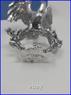 2002 Reed & Barton Silverplate Napkin Ring Holder Eagle 1824 Collection