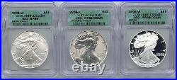 2006 American Silver Eagle 3-Coin Set ICG PR69 SP69 RP Certified Collection H194