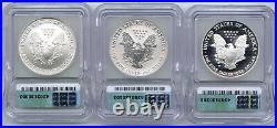 2006 American Silver Eagle 3-Coin Set ICG PR69 SP69 RP Certified Collection H194