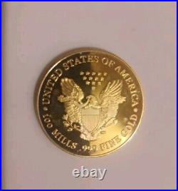 2020 Eagle Rare 99.9 Silver W Gold Plate 100 Mills Of Gold See Drtails