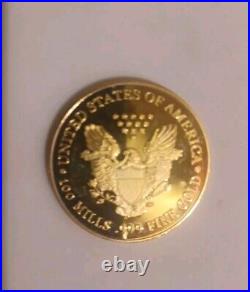 2020 Eagle Rare 99.9 Silver W Gold Plate 100 Mills Of Gold See Drtails