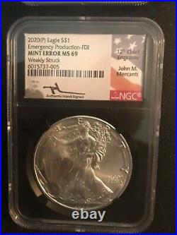 2020 TYPE-1 (9-plus) JOHN MERCANTI SIGNED SILVER EAGLE SPECTACULAR COLLECTION