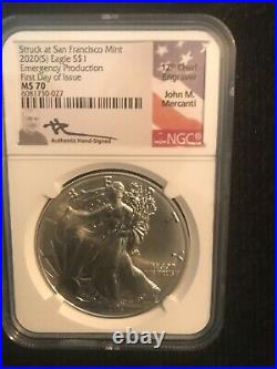 2020 TYPE-1 (9-plus) JOHN MERCANTI SIGNED SILVER EAGLE SPECTACULAR COLLECTION