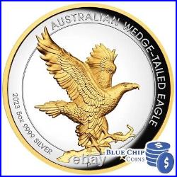 2023 $8 Wedge-Tailed Eagle 5oz Silver Proof High Relief Gilded Coin Numbered 881