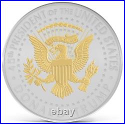 24= COINS= DONALD TRUMP 2020 SILVER GOLD Plated 45 President EAGLE COMMEMORATIVE