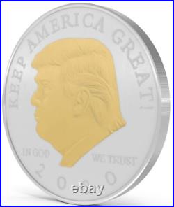 24= COINS= DONALD TRUMP 2020 SILVER GOLD Plated 45 President EAGLE COMMEMORATIVE