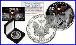 APOLLO 11 50th Anniversary Man on Moon 1 OZ PURE US SILVER AMERICAN EAGLE in BOX