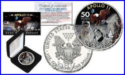 APOLLO 11 50th Anniversary Man on Moon 1 Troy OZ PURE SILVER AMERICAN EAGLE BOX