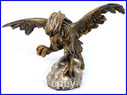 Amazing Antique Eagle Sculpture Statue With Gold And Silver