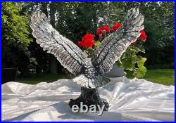 Americana Am. Bald Eagle Wildlife Art- Zanfeld, Statue Figurine Silver plate159J