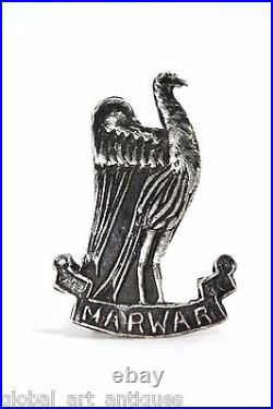 Antique Collectible Indian Silver Royal Cap Badge Eagle Jodhpur Marwar. G29-58