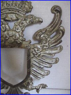 Antique Hapsburg Eagle Metal Relief Frame c. 1880's