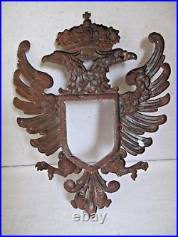 Antique Hapsburg Eagle Metal Relief Frame c. 1880's