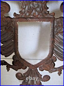 Antique Hapsburg Eagle Metal Relief Frame c. 1880's