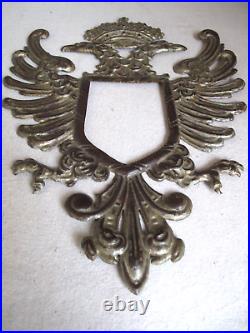 Antique Hapsburg Eagle Metal Relief Frame c. 1880's