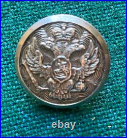 Antique Imperial Russian Silver Buttons Embossed Romanov Double Headed Eagle