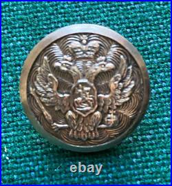 Antique Imperial Russian Silver Buttons Embossed Romanov Double Headed Eagle