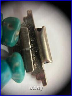 Antique Native Eagle Turquoise Watch band Sterling Silver Stamped 28.3g