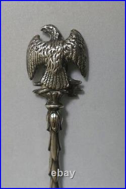 Antique Sterling Silver & Enameled Napoleon Spoon With Eagle Handle Design