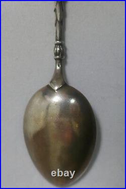 Antique Sterling Silver & Enameled Napoleon Spoon With Eagle Handle Design