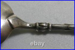 Antique Sterling Silver & Enameled Napoleon Spoon With Eagle Handle Design