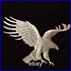 BJK Vintage Silver 925 eagle carved engraved home decor collectibles 1975s Rare