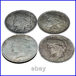 Bulk Lot (4)1922-1925 Peace 90% Silver Dollar Eagle Collection Lot #2