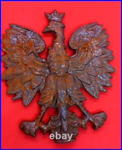 Coat of arms of Poland Bas-relief silver Eagle Cast iron Vintage collection
