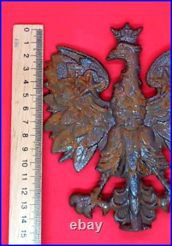 Coat of arms of Poland Bas-relief silver Eagle Cast iron Vintage collection