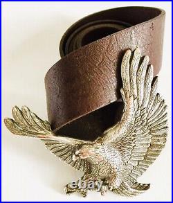 Collectible Vintage Gents American Bald Eagle Genuine Leather Belt (37-45)