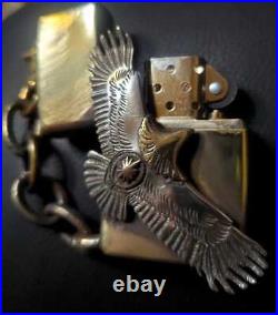 Custom ZIPPO Eagle Brass Armor ZIPPO Silver 925 Sun God Native American