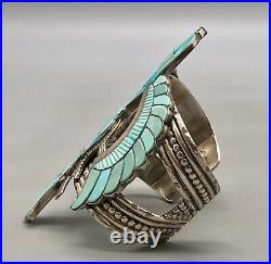 Edward Beyuka Turquoise Inlay Eagle Dancer Brace.et