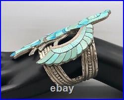 Edward Beyuka Turquoise Inlay Eagle Dancer Brace.et