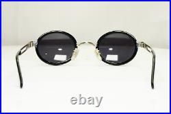 Emporio Armani Sunglasses 1997 Vintage Black Silver Oval Eagle 057-S 986