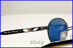 Emporio Armani Sunglasses 1997 Vintage Silver Round Blue Eagle 023-S 707/25 XL