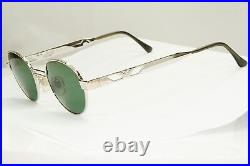 Emporio Armani Sunglasses 1997 Vintage Silver Round Green Eagle Metal 023-S 707