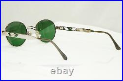 Emporio Armani Sunglasses 1997 Vintage Silver Round Green Eagle Metal 023-S 707