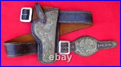 Gold & Silver Eagle Fine Fancy Antique Hand Embroiderd Matching Auto Gun Rig