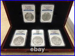 Masters Collection 2011 American Silver Eagles 5 Coin Set Early Release'70' Ed