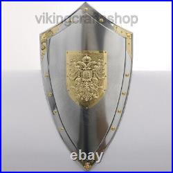 Medieval Knight Templar Armor Shield, Metal shield with Toledo heraldic eagle