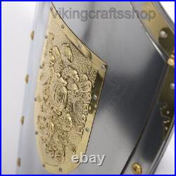 Medieval Knight Templar Armor Shield, Metal shield with Toledo heraldic eagle