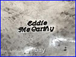 Native Navajo Signed Eddie McCarthy Sterling Silver Eagle Gold Wash Belt Buckle