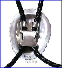 Navajo Eagle Leaf Sterling 12k GF 2 1/10 Inches Bolo Tie Cord Makers Mark CHEE