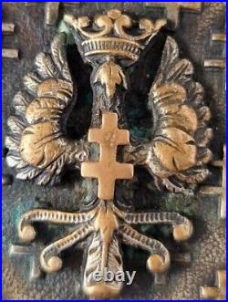 Old Metal Lighter Case Eagle Crowned Cross of Lorraine Aigle Croix de Lorraine